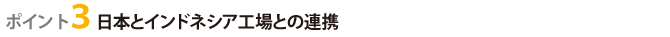 ポイント3日本とインドネシア工場との連携